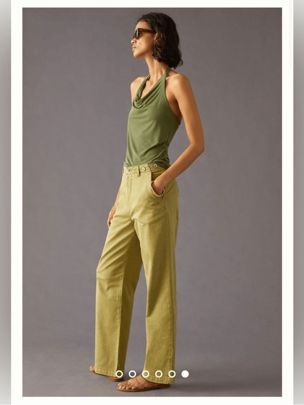 NWT - Anthropologie Pilcro Slouchy Chino Pants in Holly - Size 32 - Picture 6 of 10